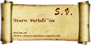Stern Verbéna névjegykártya